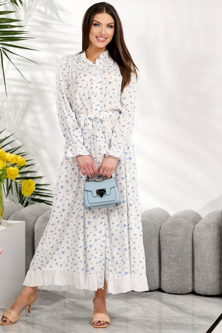 Длиное платье на пуговицах   BAV-2613A740