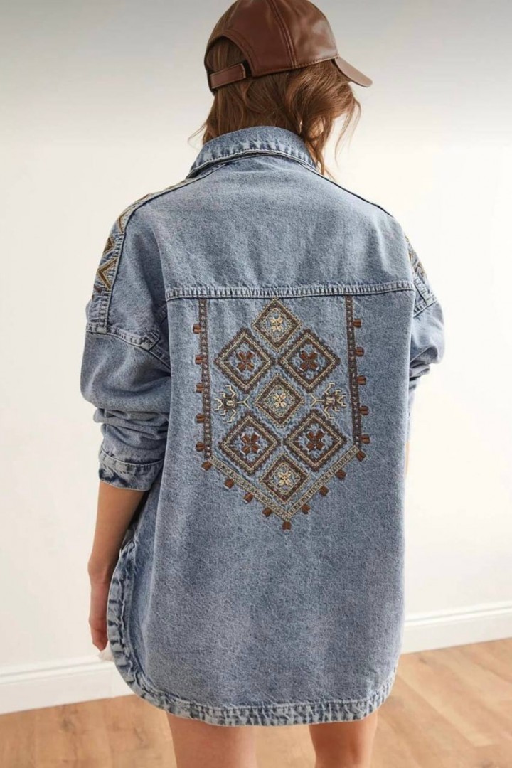 Джинсовая куртка- рубашка AMU-0371A1200