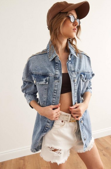 Джинсовая куртка- рубашка AMU-0371A1200