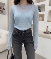 Базовый лонгслив  AMU-2641A469