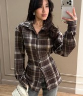 Приталенная рубашка в клетку  MSM-298A560