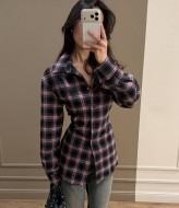 Приталенная рубашка в клетку  MSM-298A560