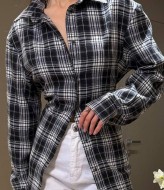 Приталенная рубашка в клетку  MSM-298A560