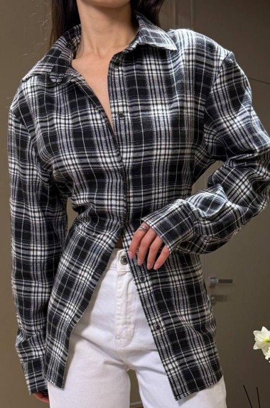 Приталенная рубашка в клетку MSM-298A560 Приталенная рубашка в клетку MSM-298A560