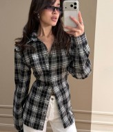 Приталенная рубашка в клетку  MSM-298A560