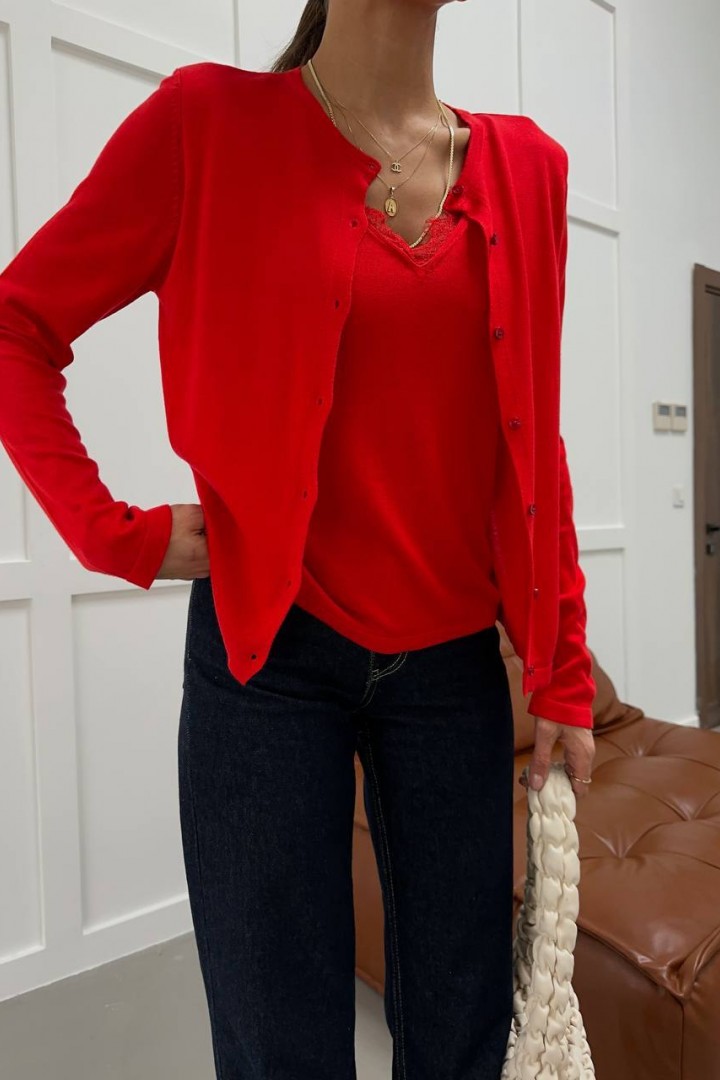 Кофта с имитацией майки  AMU-2665A650