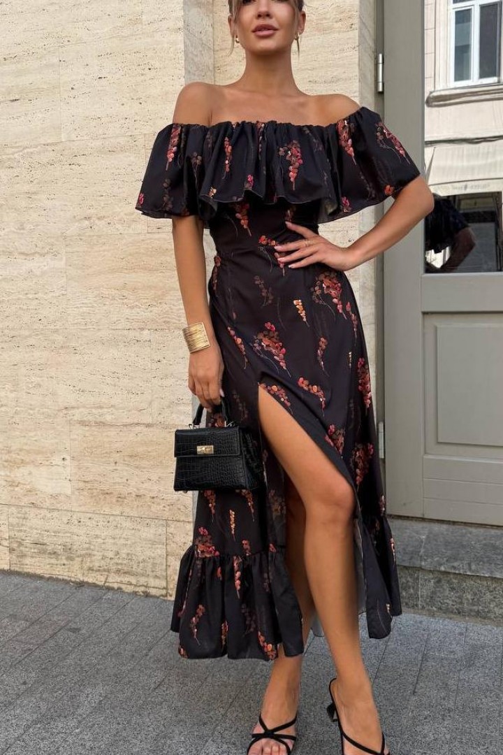 Платье с цветочным принтом SOL-3026A600