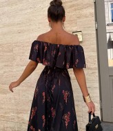 Платье с цветочным принтом SOL-3026A600