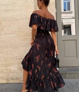 Платье с цветочным принтом SOL-3026A600