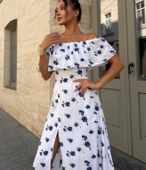 Платье с цветочным принтом SOL-3026A600