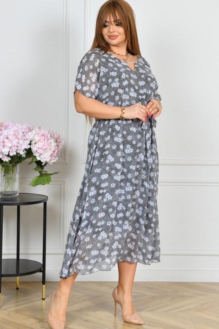 Платье шифоновое с поясом ST-514A570