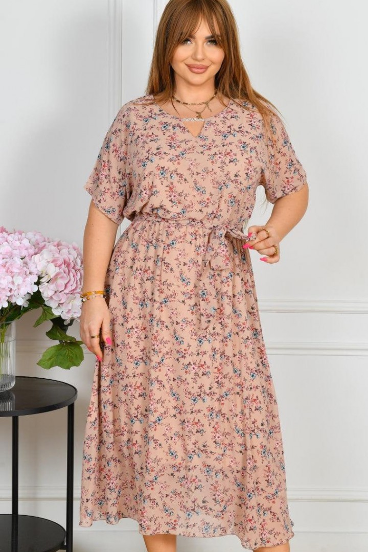 Платье шифоновое с поясом ST-514A570