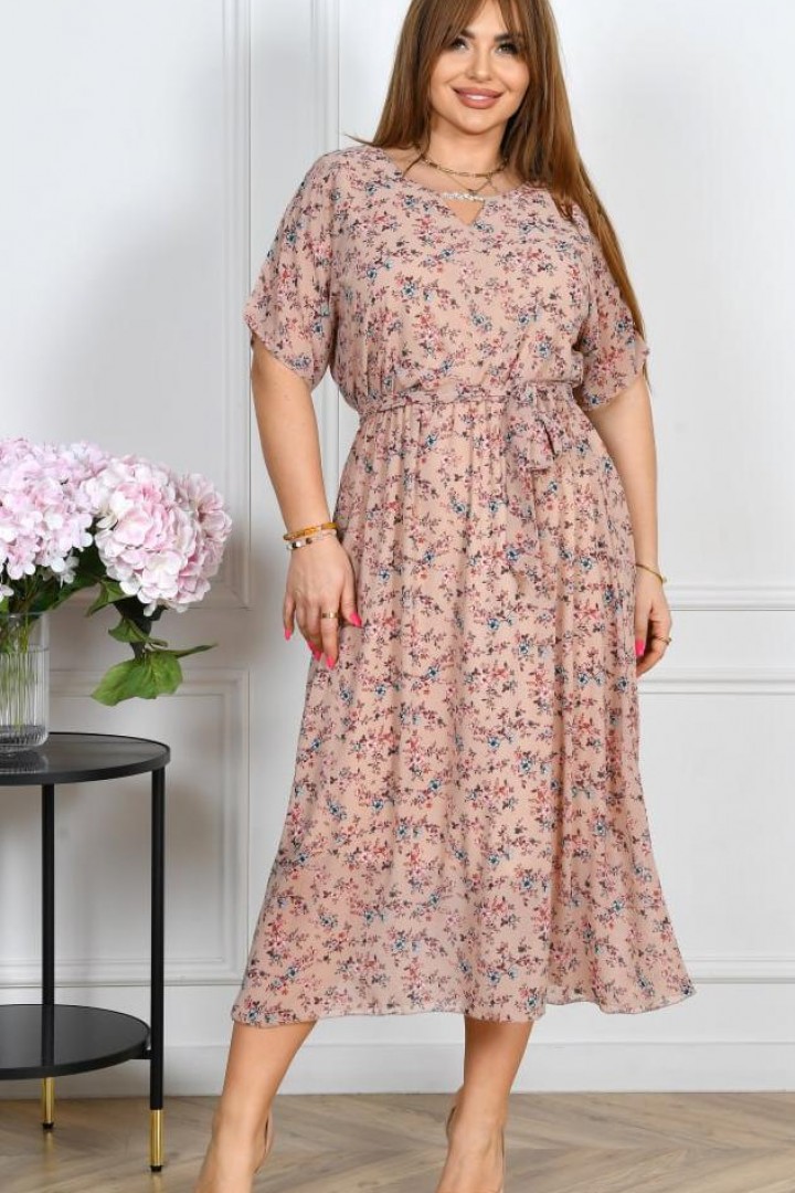 Платье шифоновое с поясом ST-514A570