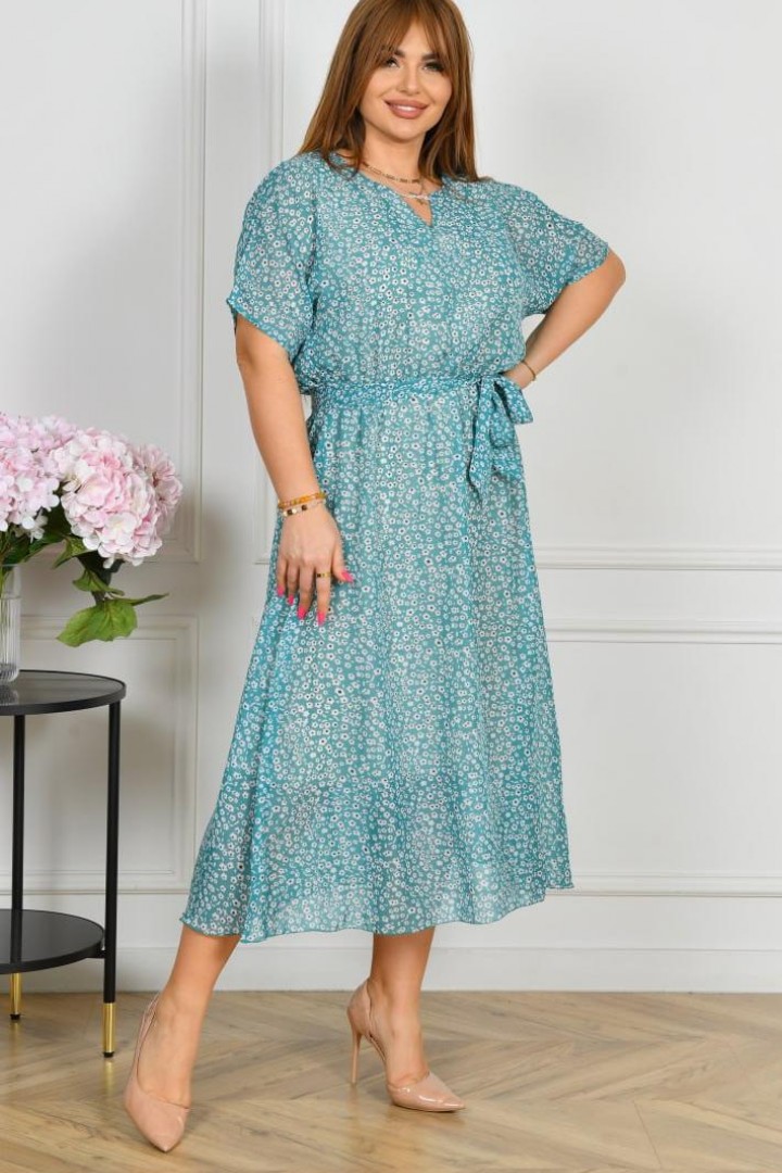 Платье шифоновое с поясом ST-514A570