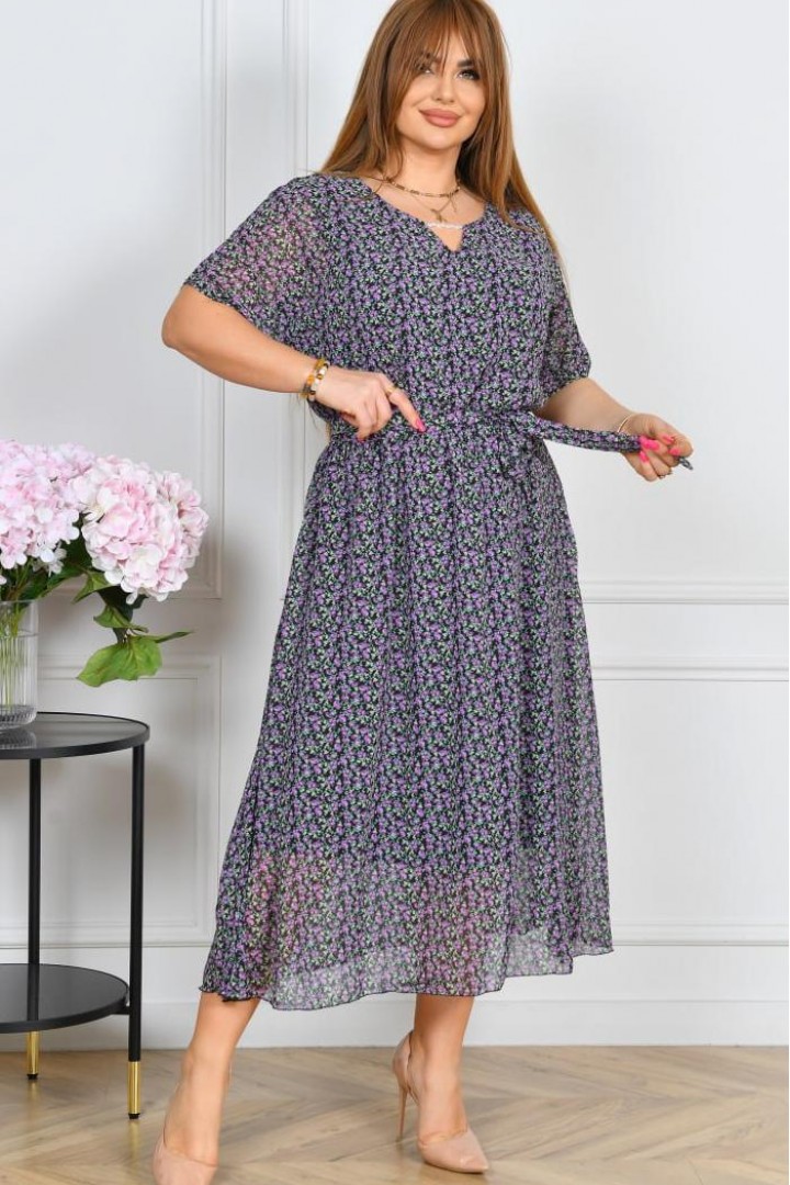 Платье шифоновое с поясом ST-514A570