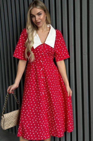 Платье с воротником  SOL-2978A500