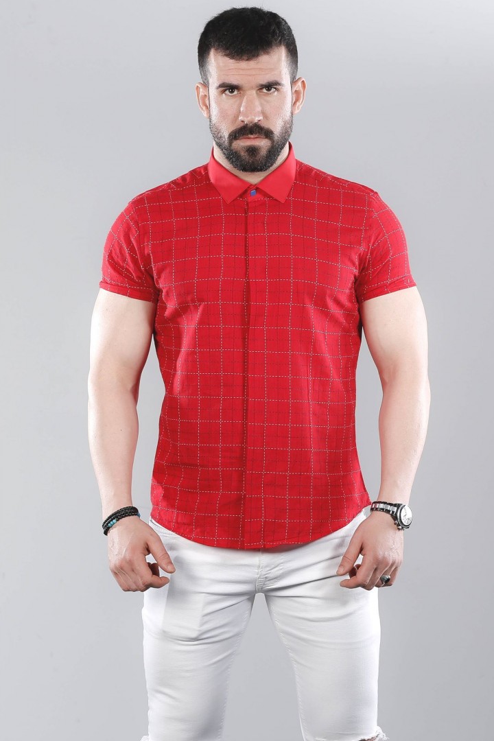 мужские рубашки красного цвета