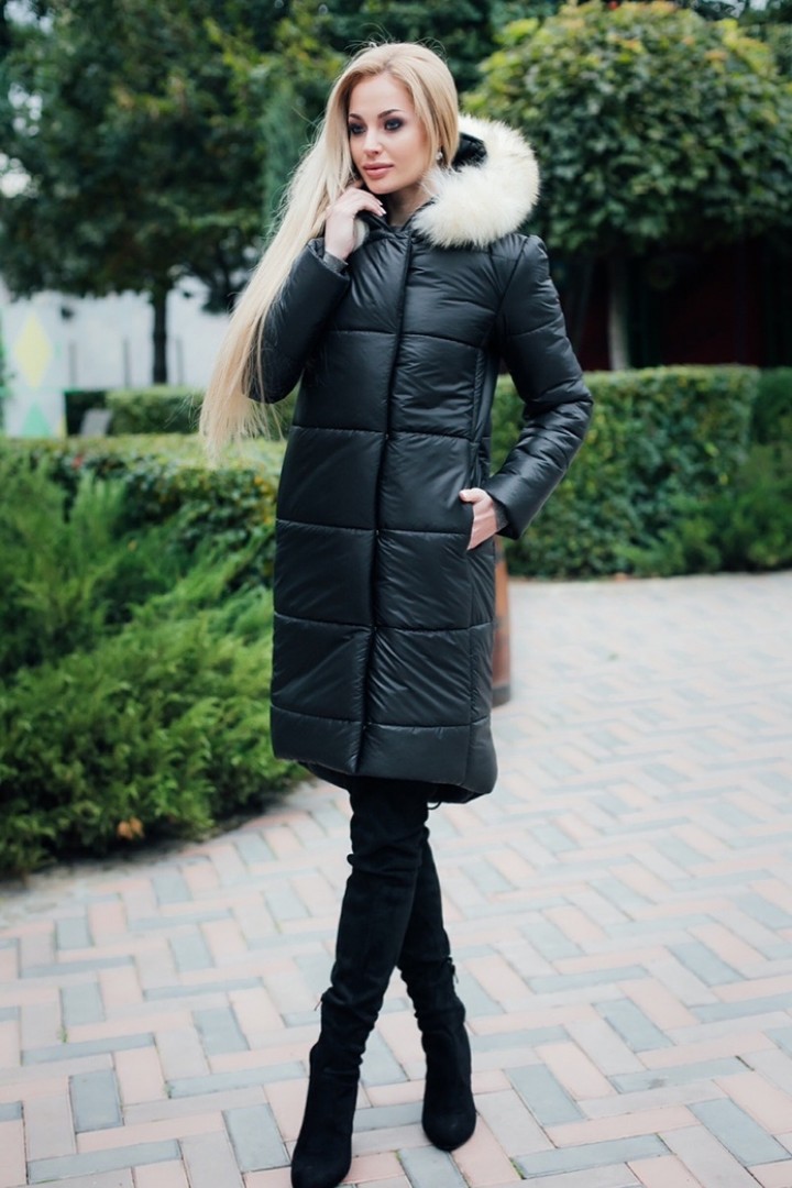 зимнее пальто с мехом