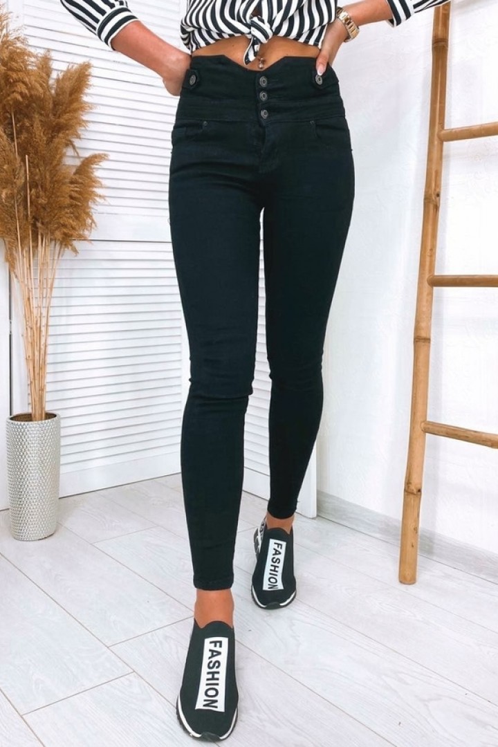 черные джинсы с высокой талией