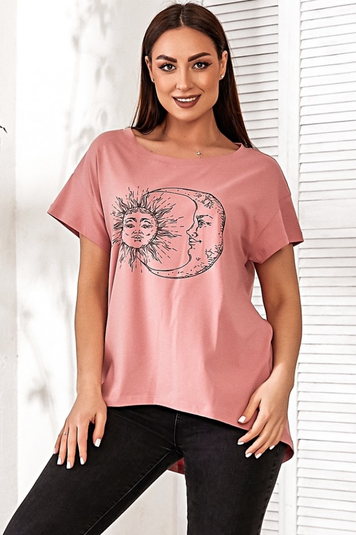 розовая футболка женская